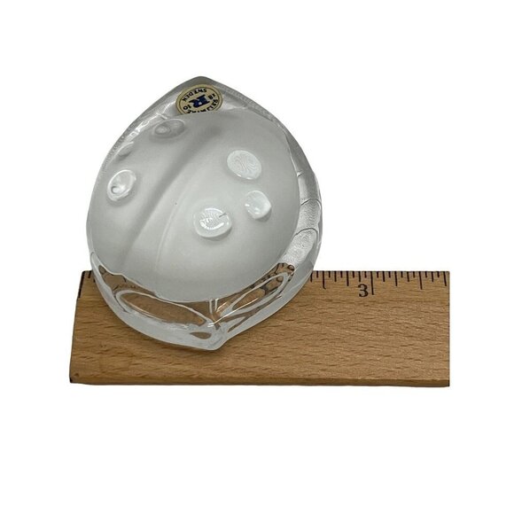 Reijmyre Sweden Frosted Glass Crystal LadyBug Paperweight With Box  NEW - Picture 8 of 9